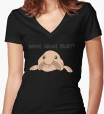 Funny Blobfish Perfect for Fish Lovers What about blob Women's Fitted V-Neck T-Shirt