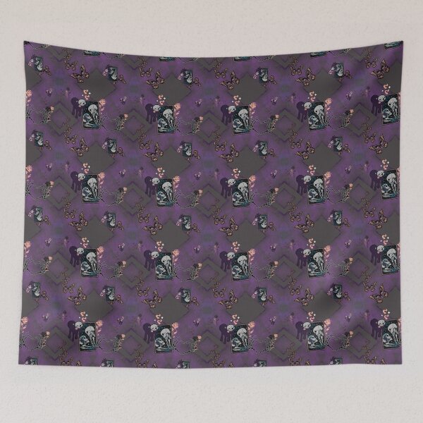 Item preview, Lilac Bones & Moon Dust – Gothic Purple Tarot Skeleton Moth Pattern designed and sold by swuuuz.