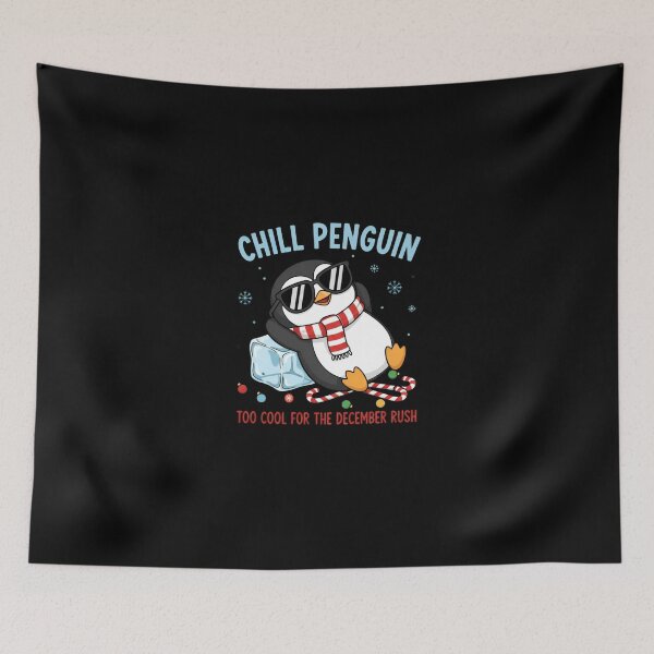 Item preview, Chill Penguin – “Too Cool for the December Rush” | Cute Relaxed Christmas Penguin Design designed and sold by ColorSplash123.