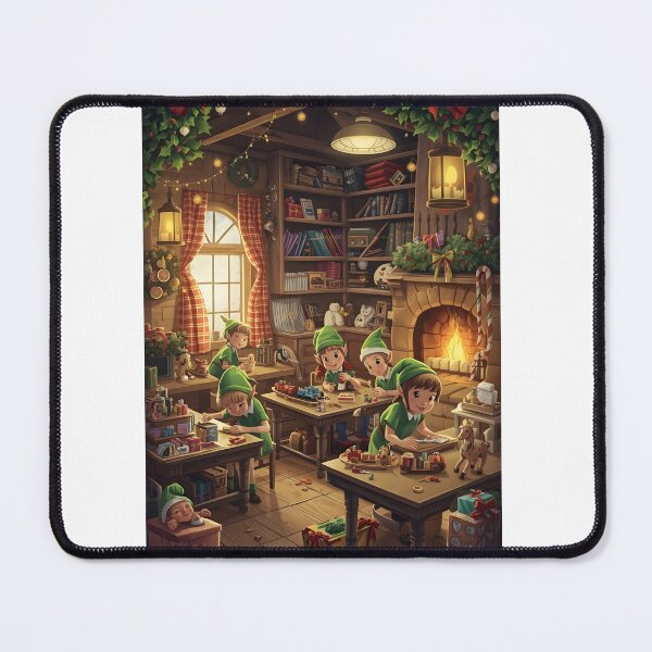 Item preview, Toy-Making Elves Warm Holiday Scene designed and sold by Valeree Store.
