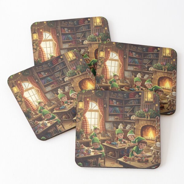 Item preview, Toy-Making Elves Warm Holiday Scene designed and sold by Valeree Store.