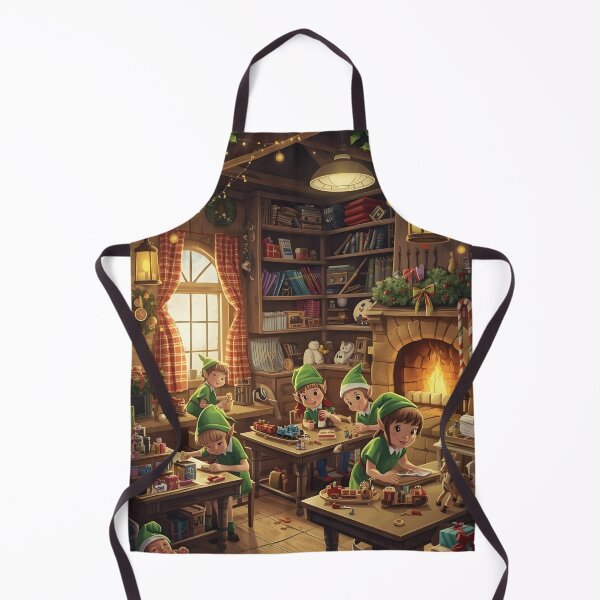 Item preview, Toy-Making Elves Warm Holiday Scene designed and sold by Valeree Store.