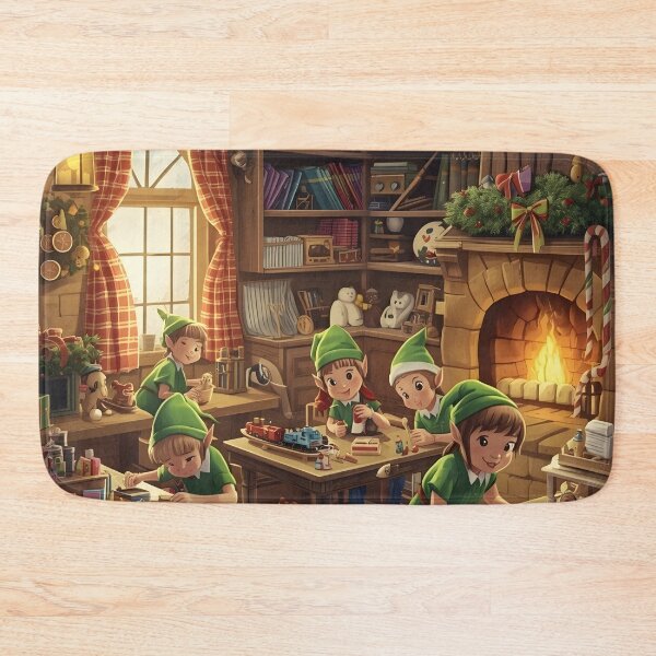 Item preview, Toy-Making Elves Warm Holiday Scene designed and sold by Valeree Store.