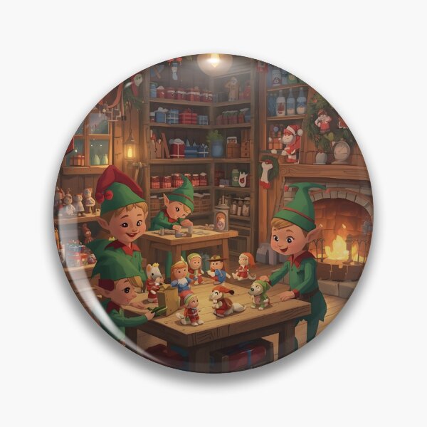 Item preview, Santa’s Workshop Cozy Christmas Art designed and sold by Valeree Store.