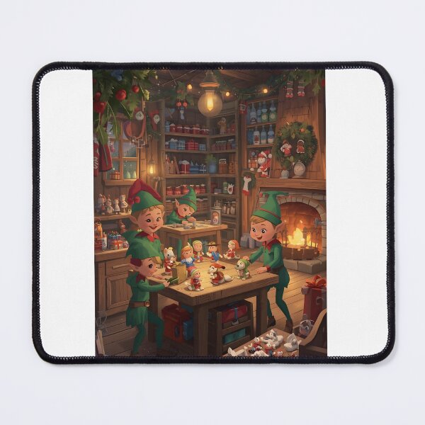 Item preview, Santa’s Workshop Cozy Christmas Art designed and sold by Valeree Store.