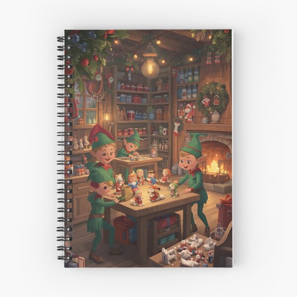 Item preview, Santa’s Workshop Cozy Christmas Art designed and sold by Valeree Store.
