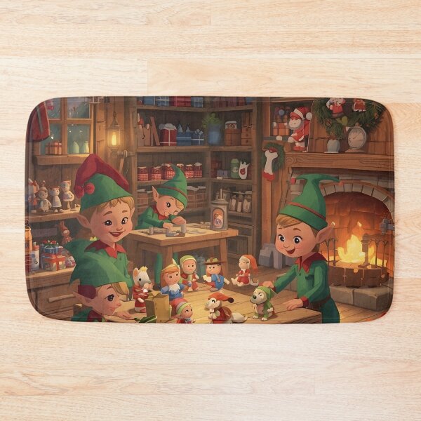Item preview, Santa’s Workshop Cozy Christmas Art designed and sold by Valeree Store.