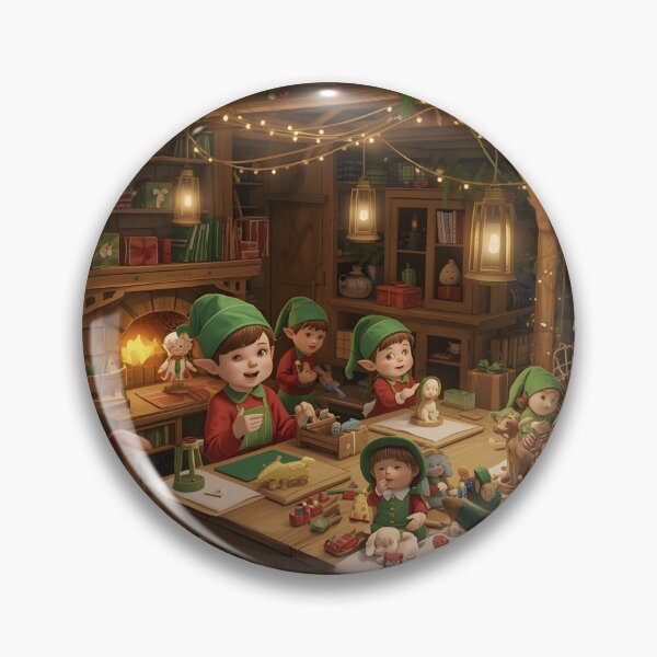 Item preview, Festive Elves Creating Toys Illustration designed and sold by Valeree Store.