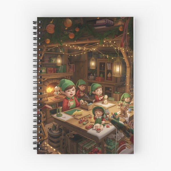 Item preview, Festive Elves Creating Toys Illustration designed and sold by Valeree Store.