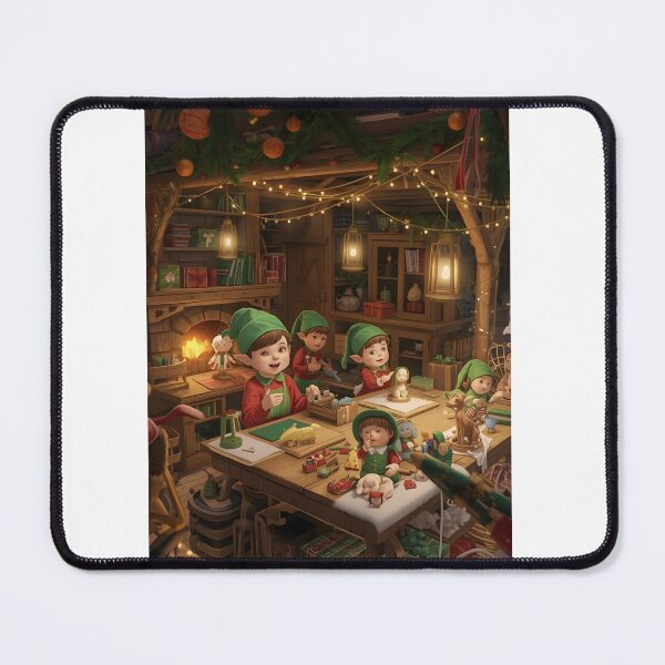 Item preview, Festive Elves Creating Toys Illustration designed and sold by Valeree Store.