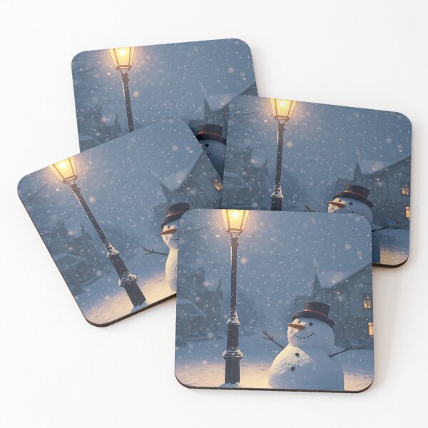 Item preview, Peaceful Winter Night Snowman Art designed and sold by Valeree Store.