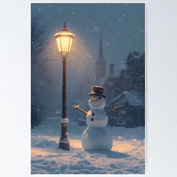 Item preview, Quiet Christmas Night with Snowman designed and sold by Valeree Store.