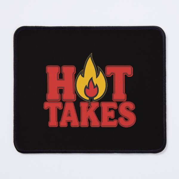 Item preview, Bold hot takes logo with flame for fiery opinions and spicy commentary content creators designed and sold by DigitalGraphic1.
