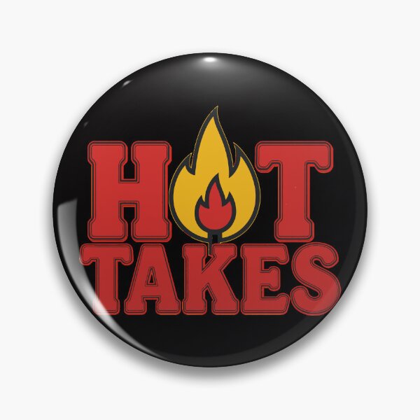 Item preview, Bold hot takes logo with flame for fiery opinions and spicy commentary content creators designed and sold by DigitalGraphic1.