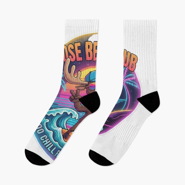 Item preview, Moose Beach Club Surf & Chill Retro Sunset Tee designed and sold by Sushikidsntod.