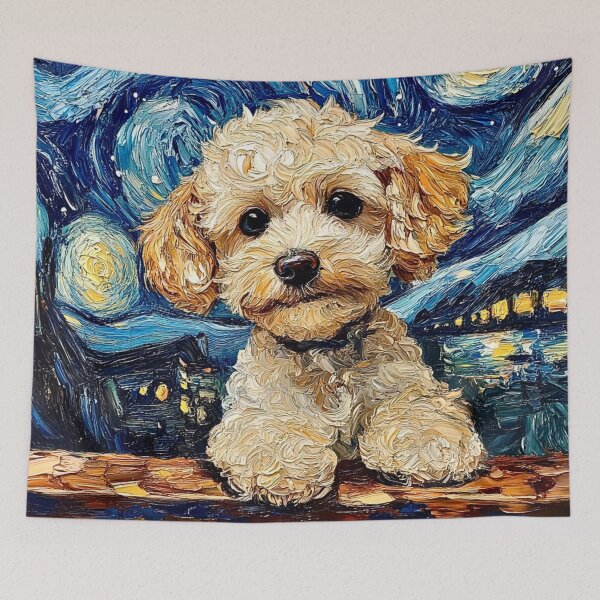 Item preview, Maltipoo Starry Night designed and sold by Myra365Art.