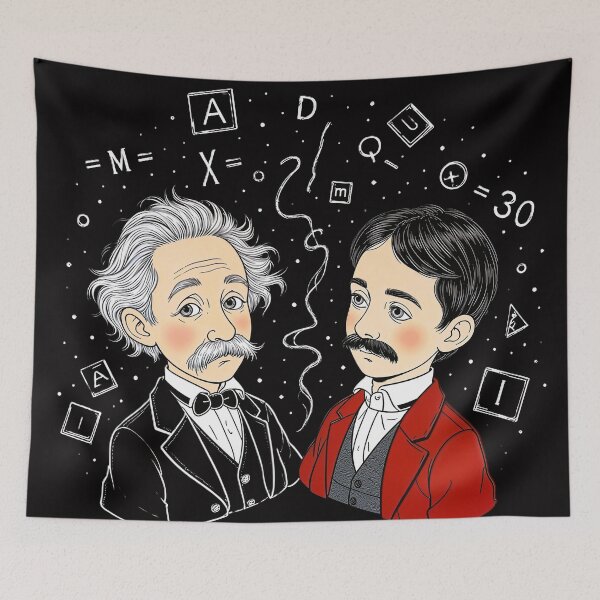 Item preview, Einstein & Tesla: Battle of Brilliant Minds designed and sold by Dark-Circuit-Haven.