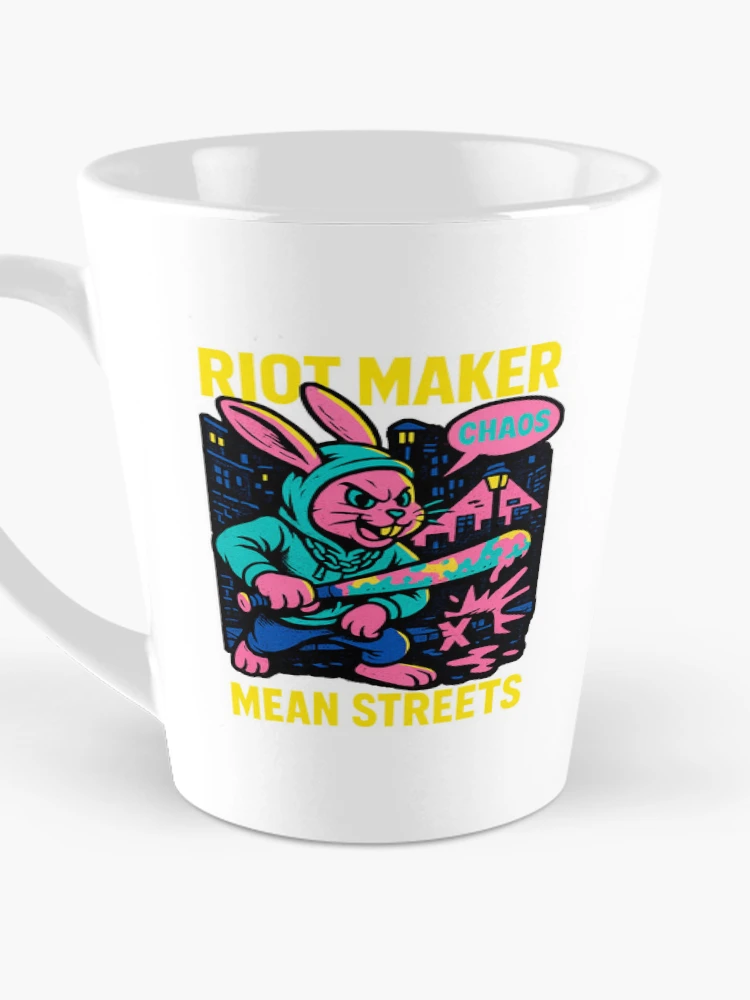 Thumbnail 3 of 4, Coffee Mug, Urban Riot Maker Rabbit Art designed and sold by SholoStudio.
