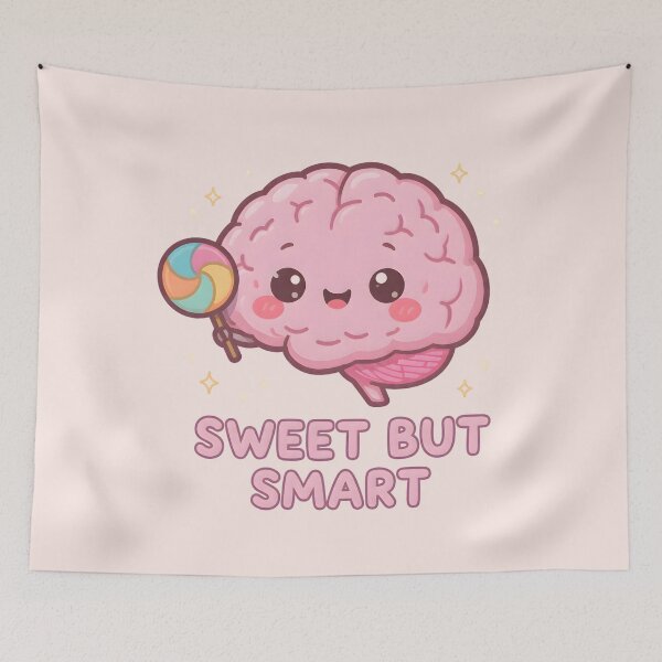 Item preview, “Sweet But Smart” Kawaii Brain with Lollipop – Cute Pastel Nerdy Aesthetic Design designed and sold by PureBrain.