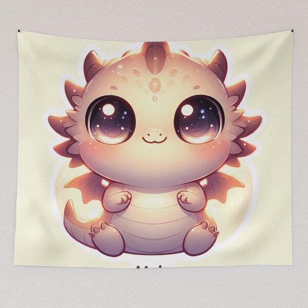 Item preview, Cute Male Baby Dragon Chibi Glowing Fantasy Art designed and sold by oynipshop.