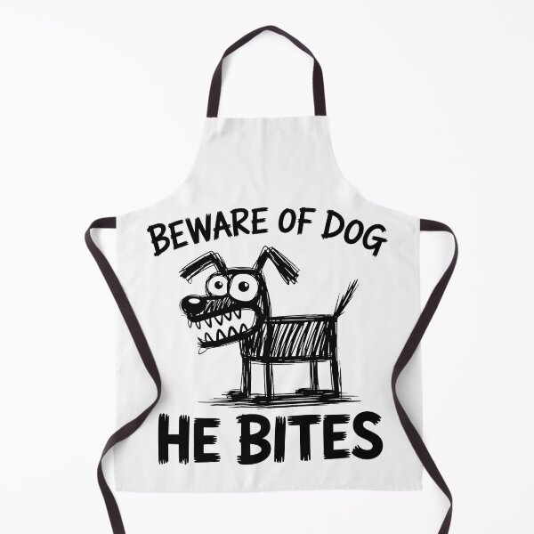 Item preview, Beware of Dog He Bites Cartoon Warning Design designed and sold by SplashTastic.