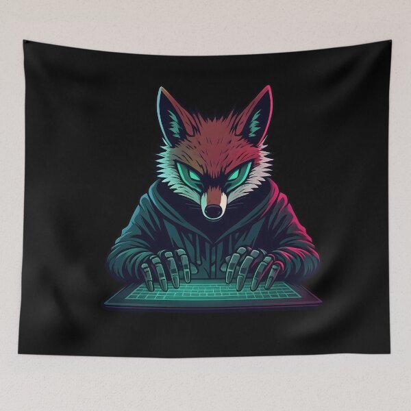 Item preview, Cyber Fox Hacker Mascot Illustration designed and sold by SoulenCify.