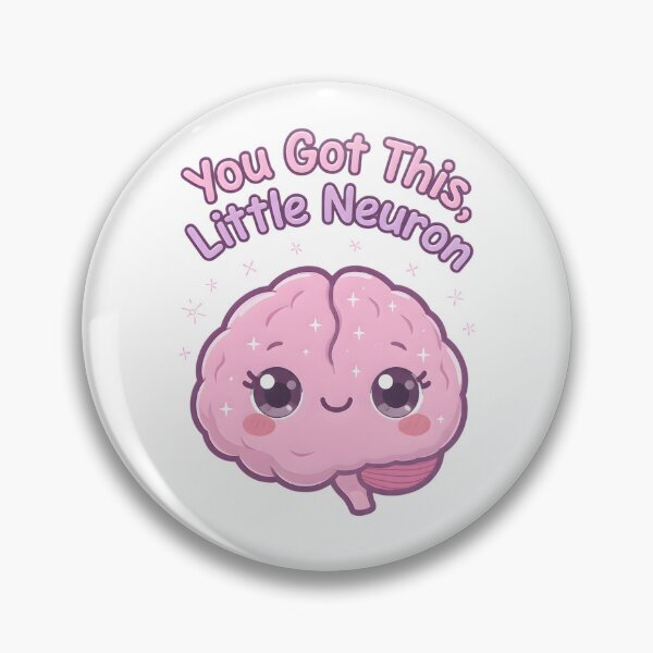 Aperçu de l'œuvre « Tu peux le faire, petit neurone » Cerveau mignon et kawaii – Design neuroesthétique pastel et motivant créée et vendue par PureBrain.