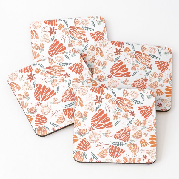 Item preview, Orange and red flowers in late fall, holly, poinsettia, vibrant  designed and sold by Sunflowerstudio1.