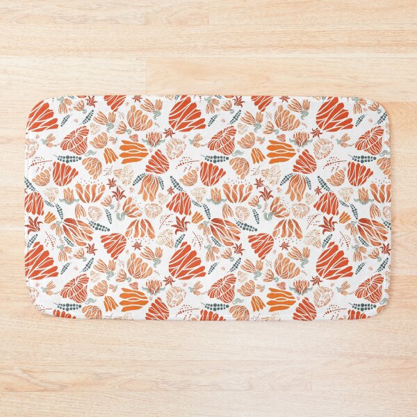 Item preview, Orange and red flowers in late fall, holly, poinsettia, vibrant  designed and sold by Sunflowerstudio1.