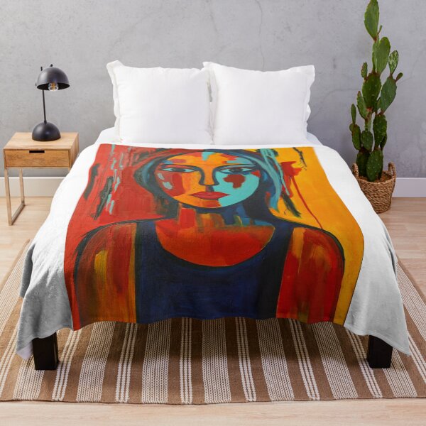 Item preview, Abstract Expressionist Woman Portrait – Colorful Modern Art designed and sold by Retro Art Printings.