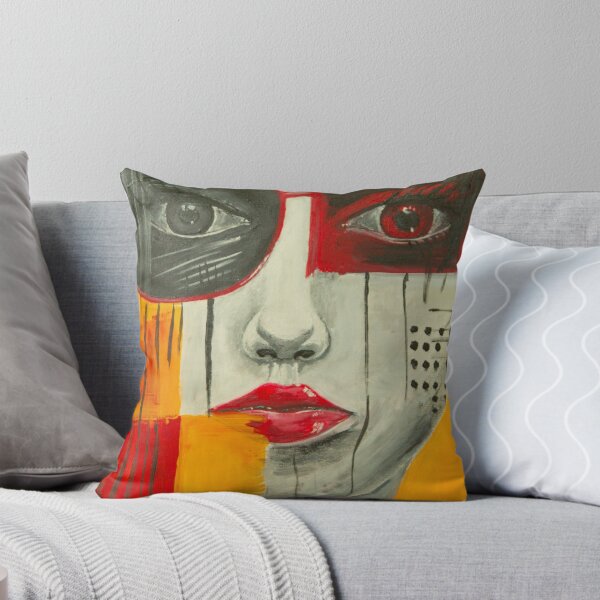 Item preview, Abstract Expressionist Woman Portrait – Red and Yellow Bauhaus Style designed and sold by Retro Art Printings.