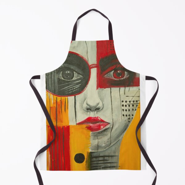 Item preview, Abstract Expressionist Woman Portrait – Red and Yellow Bauhaus Style designed and sold by Retro Art Printings.