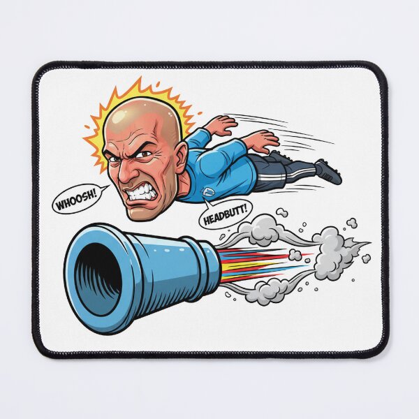 Item preview, Zidane Headbutt – Flying Bald Legend Cartoon designed and sold by bennasener.