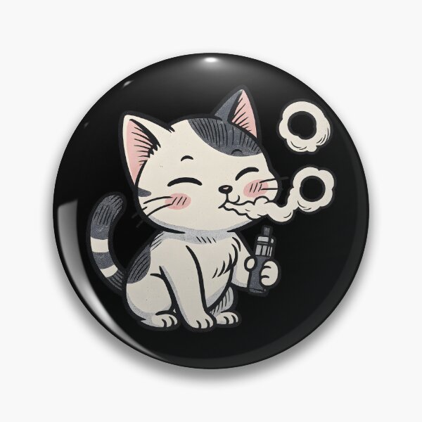 Item preview, Vapor Neko – Cute Manga Cat Blowing Smoke Rings designed and sold by House of Taste Vape Designs.