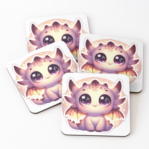Aperçu de l'œuvre Adorables autocollants chibi de bébé dragon rose créée et vendue par oynipshop.