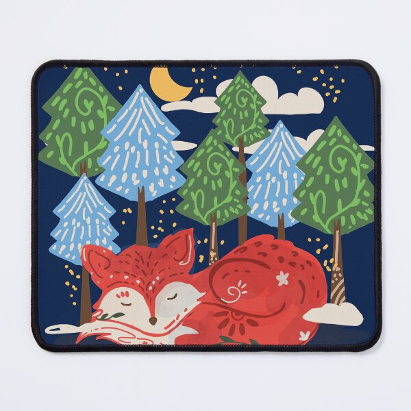 Item preview, Sleepy woodland fox under moonlight designed and sold by mitalim.