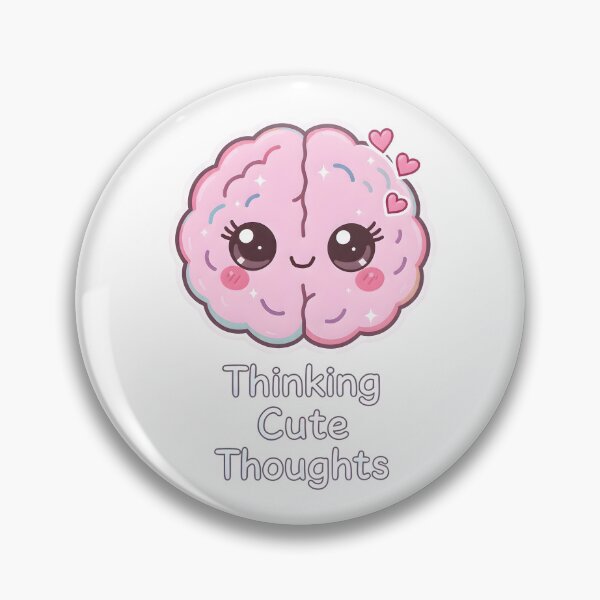 Item preview, “Thinking Cute Thoughts” Kawaii Pink Brain – Adorable Positive Mindset Pastel Design designed and sold by PureBrain.