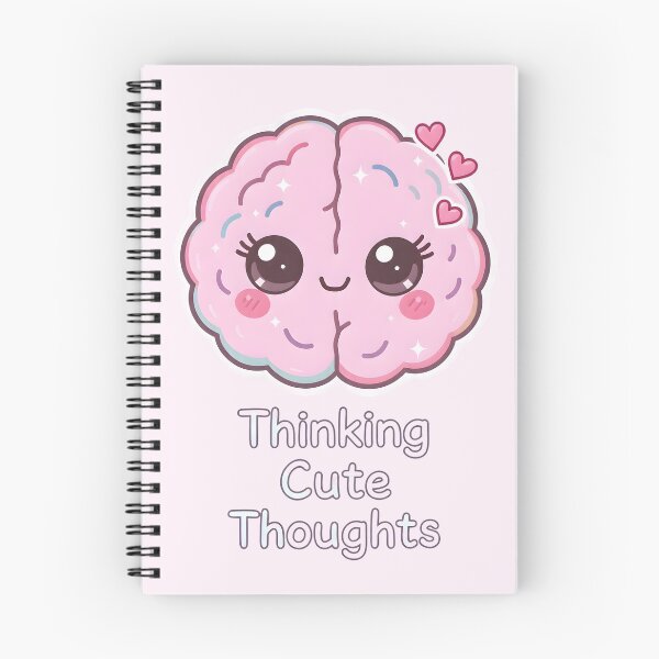 Aperçu de l'œuvre « Pensées mignonnes » Kawaii Pink Brain – Adorable design pastel pour un état d'esprit positif créée et vendue par PureBrain.