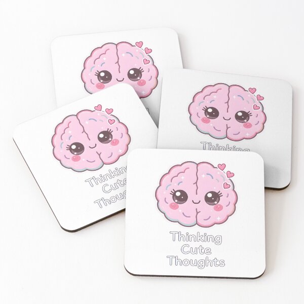 Item preview, “Thinking Cute Thoughts” Kawaii Pink Brain – Adorable Positive Mindset Pastel Design designed and sold by PureBrain.