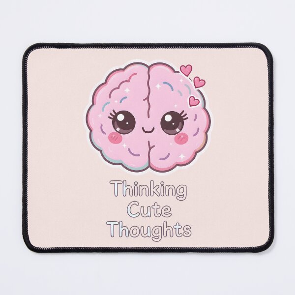 Item preview, “Thinking Cute Thoughts” Kawaii Pink Brain – Adorable Positive Mindset Pastel Design designed and sold by PureBrain.