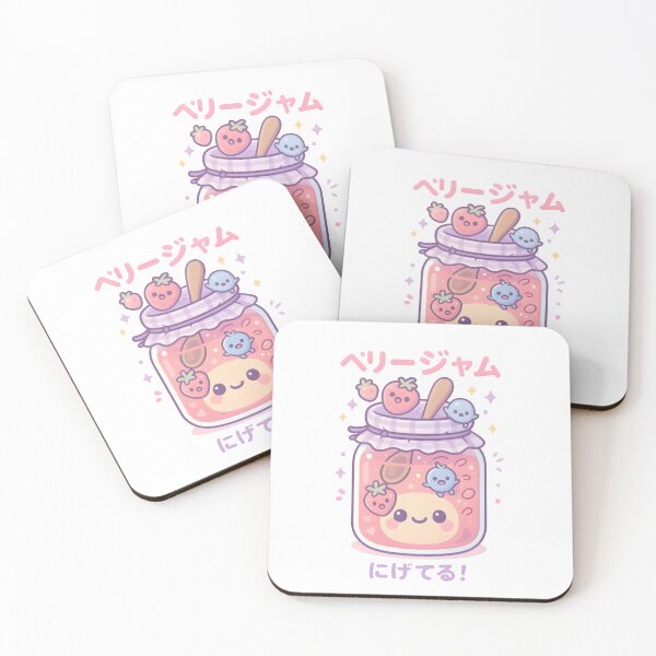 Item preview, Pastel Berry Jam Jar – Cute Kawaii Fruit Characters Escaping Chibi Jar designed and sold by Snackwear Apparel.