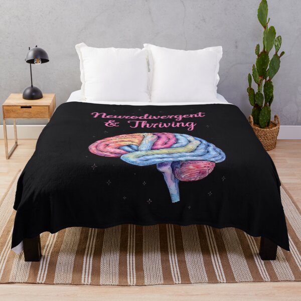 Item preview, “Neurodivergent & Thriving” Colorful Brain – Empowering Neurodiversity Pride Design designed and sold by PureBrain.