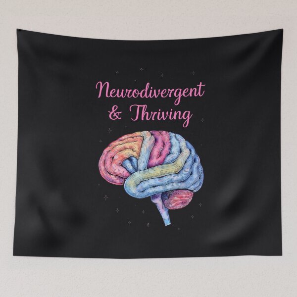 Item preview, “Neurodivergent & Thriving” Colorful Brain – Empowering Neurodiversity Pride Design designed and sold by PureBrain.