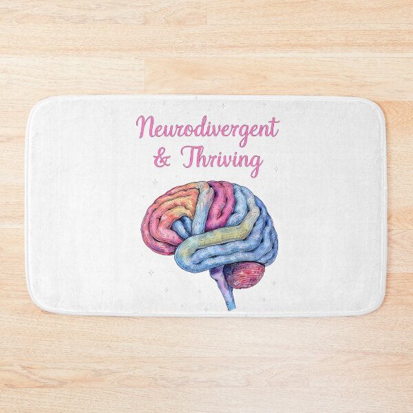 Item preview, “Neurodivergent & Thriving” Colorful Brain – Empowering Neurodiversity Pride Design designed and sold by PureBrain.