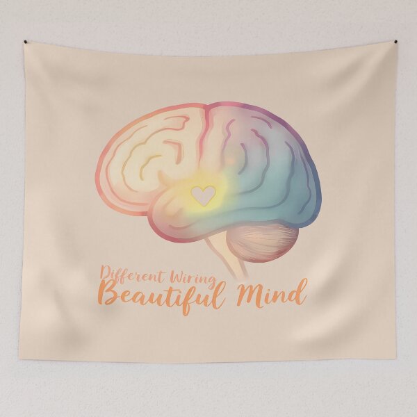 Item preview, “Different Wiring, Beautiful Mind” Pastel Brain – Inspiring Neurodiversity Acceptance Design designed and sold by PureBrain.