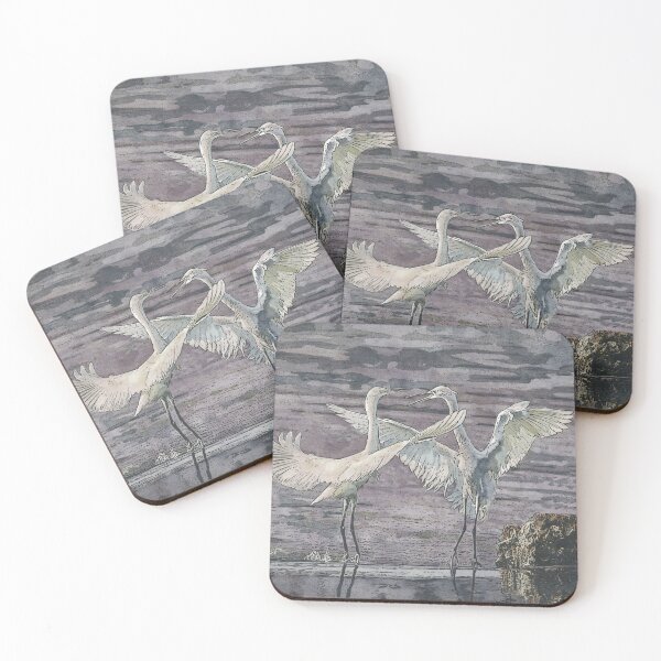 Item preview, Dancing White Egrets designed and sold by Karin McKee.