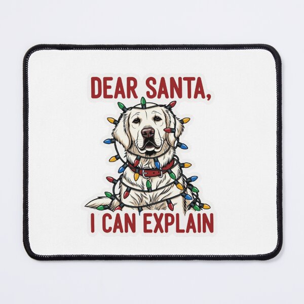 Item preview, Dear Santa I Can Explain - Funny Christmas Dog with Lights Tee & Sticker designed and sold by GeniePixel.