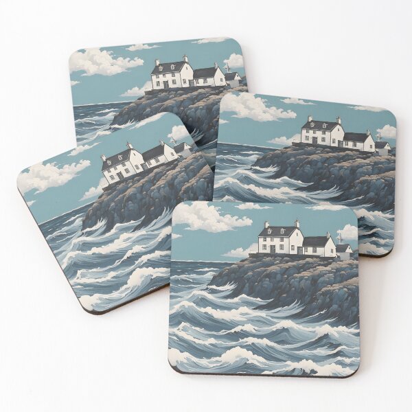 Item preview, Iconic sea brave waves at a Cornwall island shore  designed and sold by Ponted.