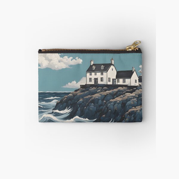 Item preview, Iconic sea brave waves at a Cornwall island shore  designed and sold by Ponted.