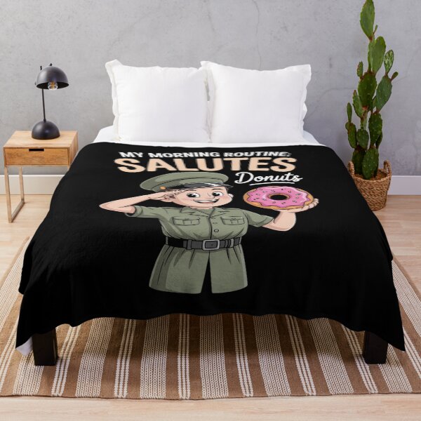Item preview, My Morning Routine Salutes & Donuts Army Veteran novelty designed and sold by FndPardaL.